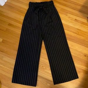 WIDE LEG PAPER BAG BUSINESS CAUSAL PANTS